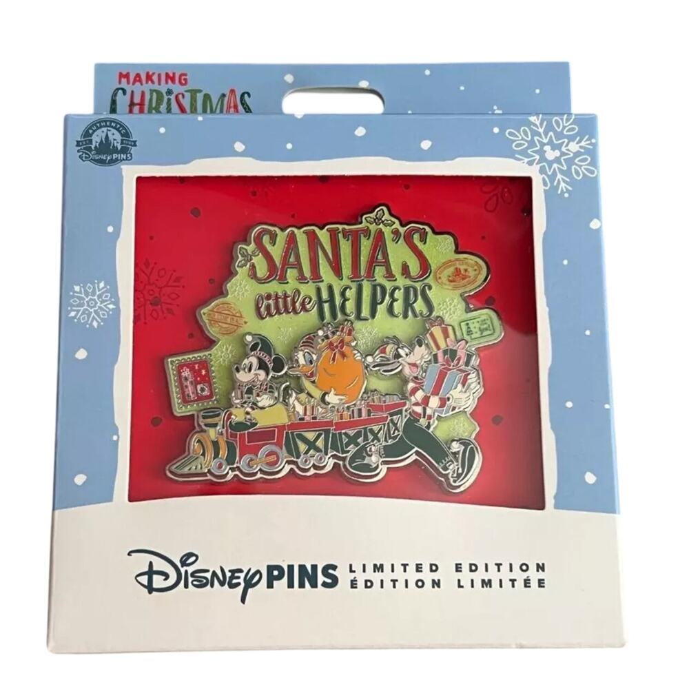 Disney Santa's Little Helpers Mickey Minnie Pluto Christmas Mini Jumbo LE Pin